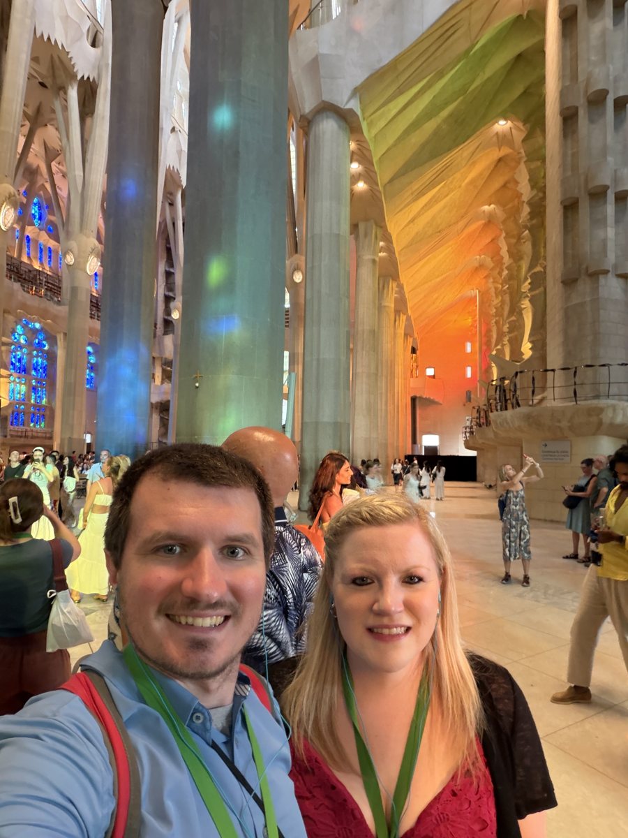 Kaitlyn and Nicholas exploring the basilica together