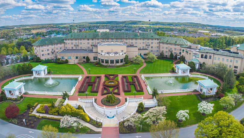 The Hotel Hershey and its formal gardens