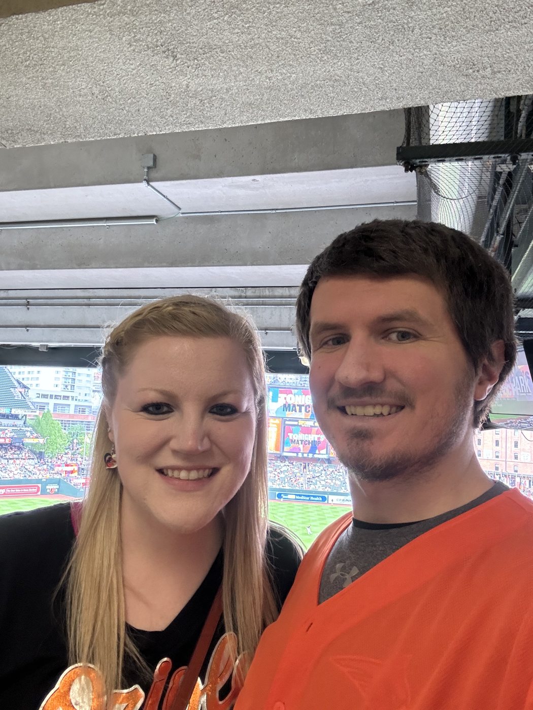 Kaitlyn and Nicholas together at an Orioles game